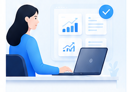 Business professional working with intelligent AI systems